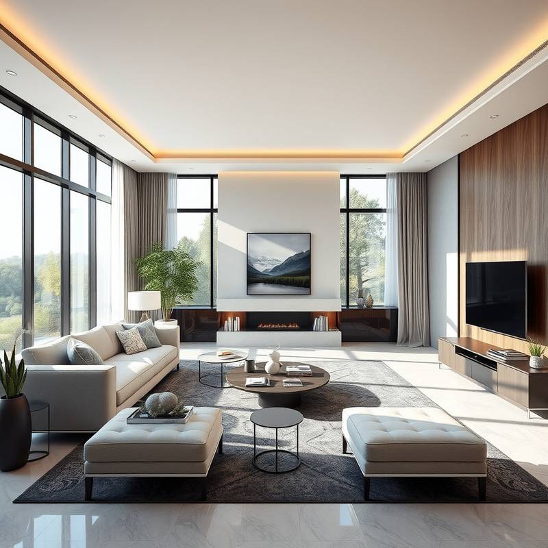 A beautifully designed living room showcasing interior design consultation services.
