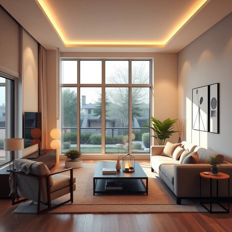 A cozy and stylish living room showcasing residential design services.