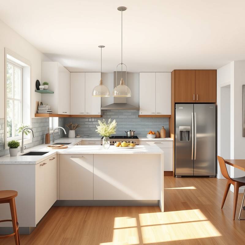 A renovated kitchen highlighting renovation and remodeling services.