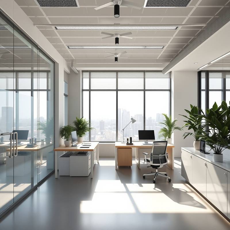 A well-designed commercial office space demonstrating commercial design services.