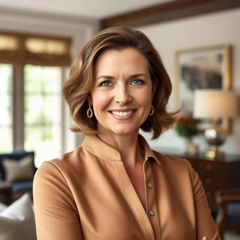 Portrait of Eleanor Ainsworth, the founder and lead interior designer of ArtSpace Interiors.